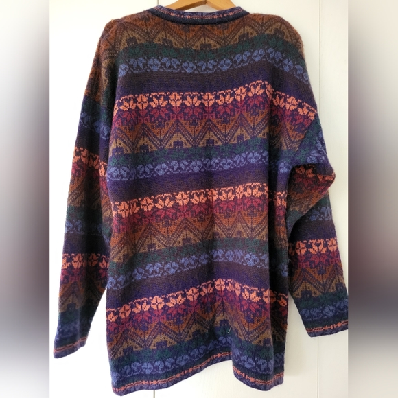 Alpaca Connection Art-Wear Snowflake Plush Peru Alpaca Cardigan Sweater Sz XL - Picture 2 of 4